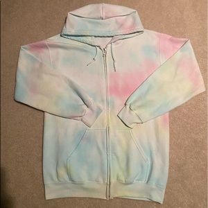 tie dye zip up hoodie
